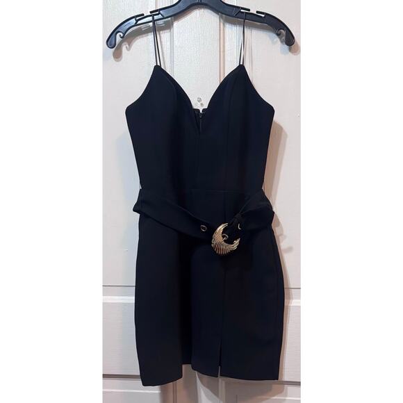 NWT Amanda Uprichard Black Belted Strapless Mini Chalice Dress Size S - Picture 4 of 10